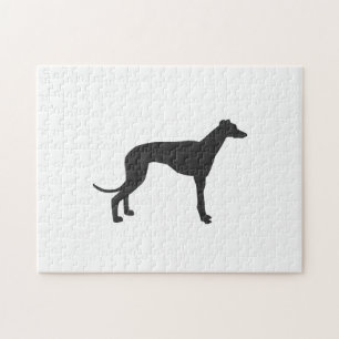 Italian Greyhound silhouette in black Puzzle