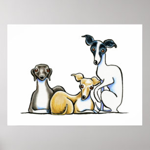 Italian Greyhound Trio Poster