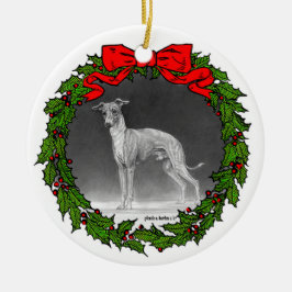 Italian Greyhound Zeichnend von Glenda S. Harlan Keramik Ornament