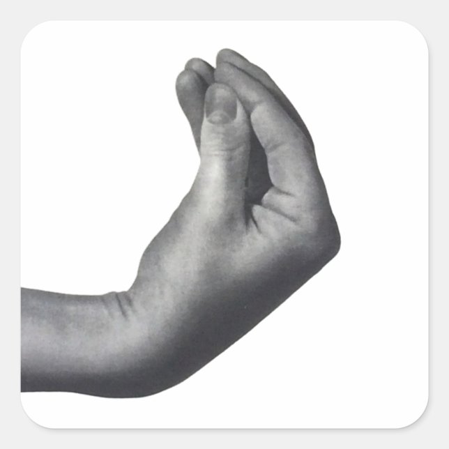Italian Hand Quadratischer Aufkleber (Vorderseite)