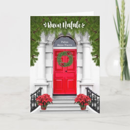Italian Language Christmas Wreath Buon Natal Feiertagskarte