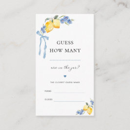 Italian Lemon Bow How Many Bridal Shower Game Card Begleitkarte