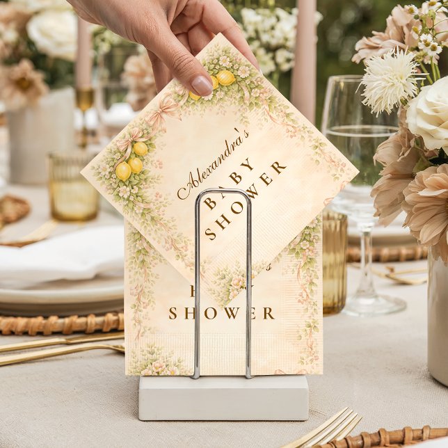 Italian Lemon Bunny Garden Baby Shower Serviette (Von Creator hochgeladen)