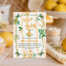 Italian Lemon Ciao Baby Pasta & Pizza Baby Shower Einladung