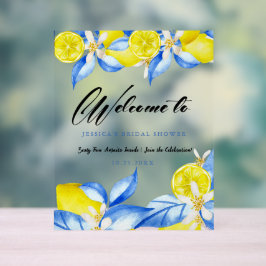 Italian Lemon Floral Bridal Shower invite Acrylschild
