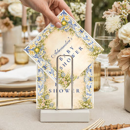 Italian Lemon Floral Frame Baby Shower Serviette