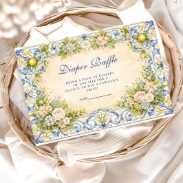 Italian Lemon Floral Frame Diapper Raffle Begleitkarte