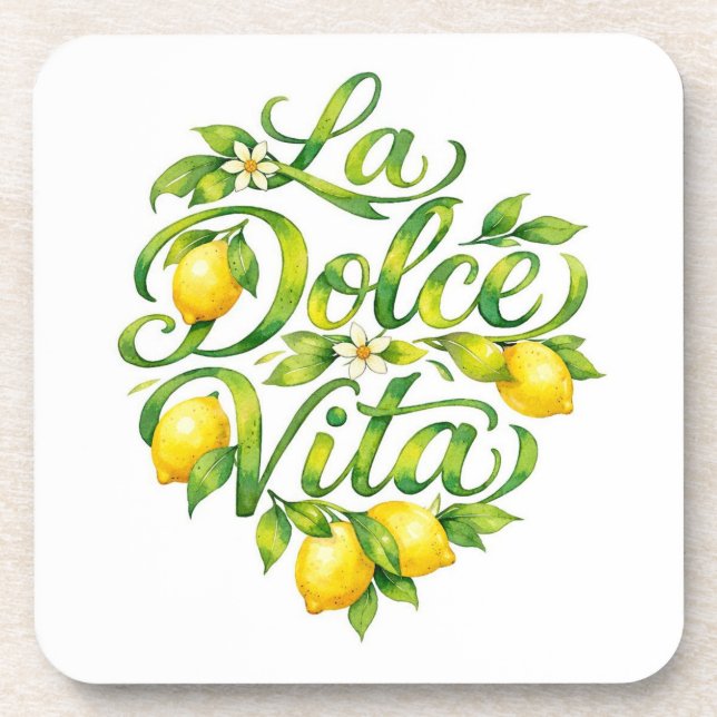 Italian Lemon La Dolce Vita Getränkeuntersetzer (Vorderseite)