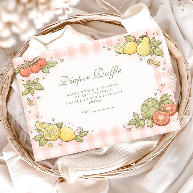 Italian Market Produce Baby Shower Diapper Raffle Begleitkarte (Von Creator hochgeladen)