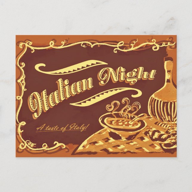 Italian Night Post Card Postkarte (Vorderseite)
