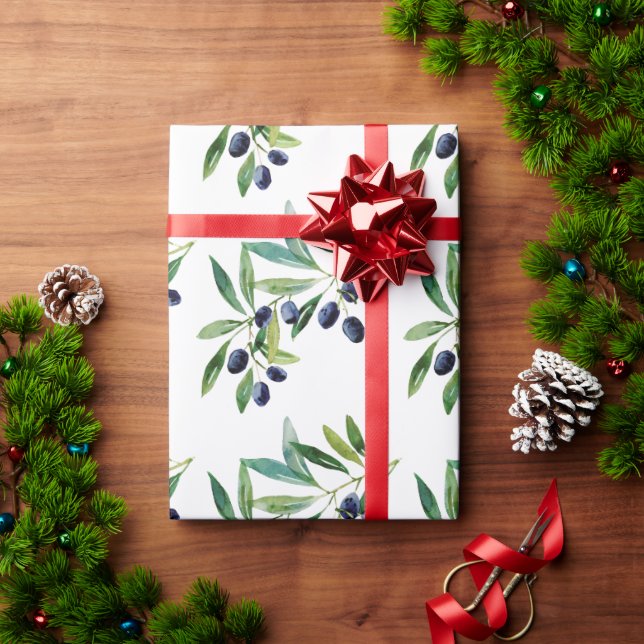 Italian Olive Branch Geschenkpapier (Feiertagsgeschenk)