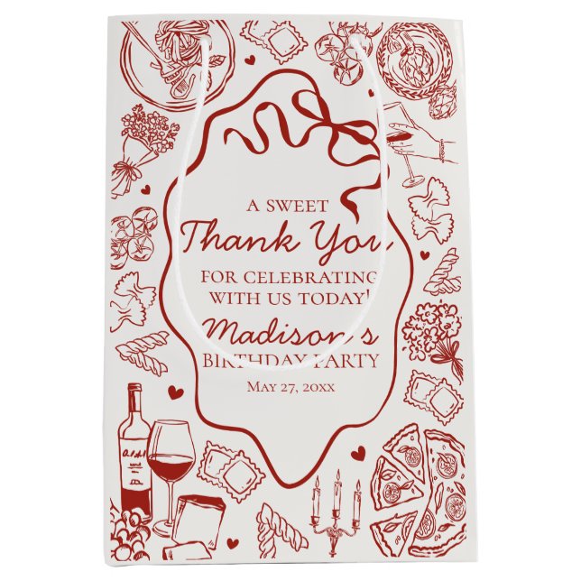 Italian Pasta Holy Cannoli Birthday Party Favor Mittlere Geschenktüte (Vorderseite)