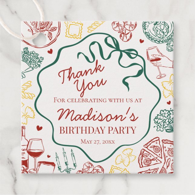 Italian Pasta Holy Cannoli Birthday Party Geschenkanhänger (Vorderseite)