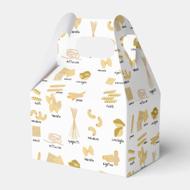Italian Pasta Shapes & Names Pattern Geschenkschachtel (Vorderseite)