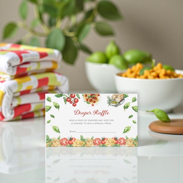 Italian Pasta Themed Diaper Raffle Card Begleitkarte (Von Creator hochgeladen)