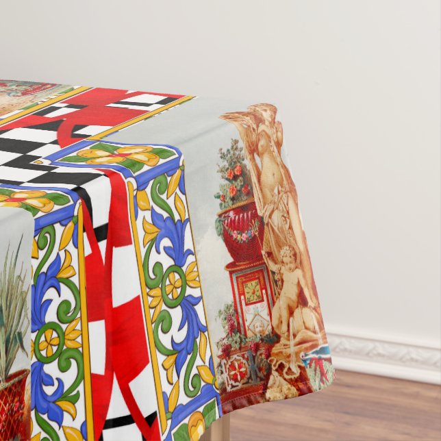 Italian,Sicilian art,maiolica,tiles,baroque art   Tischdecke (Beispiel)
