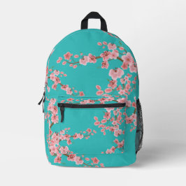 Italian Spring Cherry Blossom Watercolor Backpack Bedruckter Rucksack