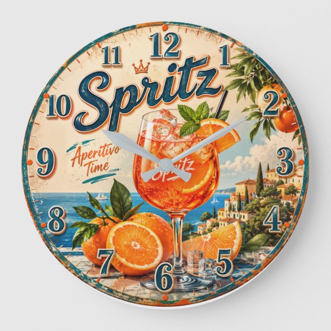 Italian Spritz  Große Wanduhr (Vorderseite)