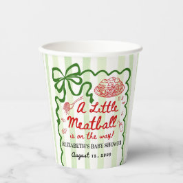 Italian Theme Baby Shower Green Bow Pappbecher