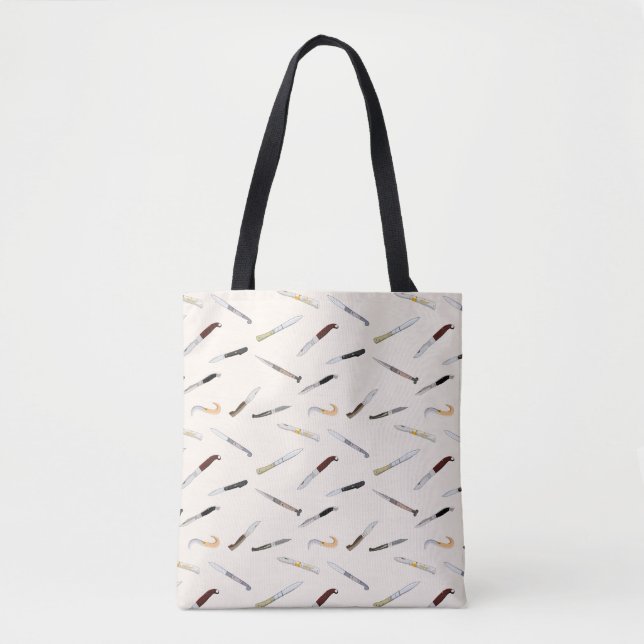 Italian Vintage Knives Illustrated Pattern Tote (Vorderseite)