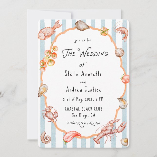 Italian Watercolor Rustic Wedding Invitation Einladung (Vorderseite)