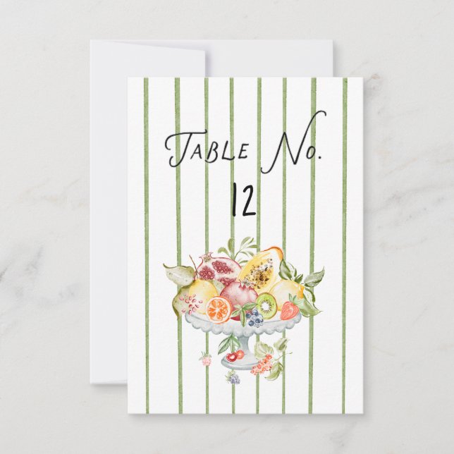 Italian Watercolor Rustic Wedding Table Number RSVP Karte (Vorderseite)