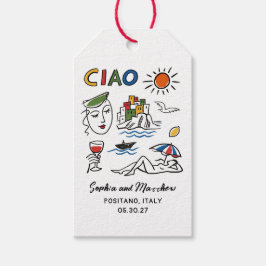 Italian Wedding Whimsical Hand Drawn Amalfi Coast  Geschenkanhänger