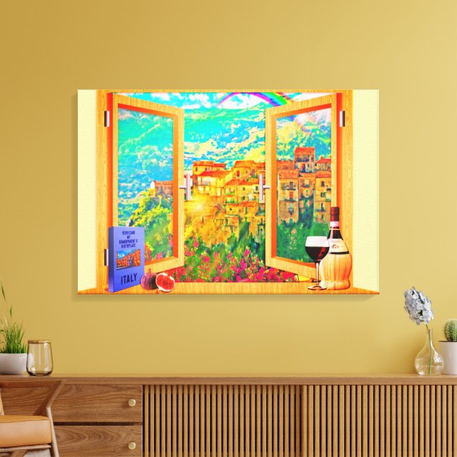 Italian Window Canvas Wall Art Leinwanddruck (Insitu (Wohnzimmer))