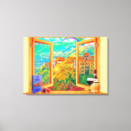 Italian Window Canvas Wall Art Leinwanddruck