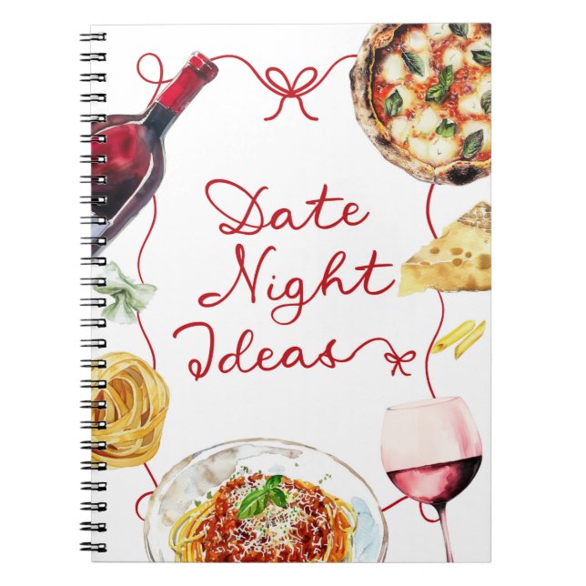 Italian Wine Pizza Date Night Ideas Notizblock (Vorderseite)