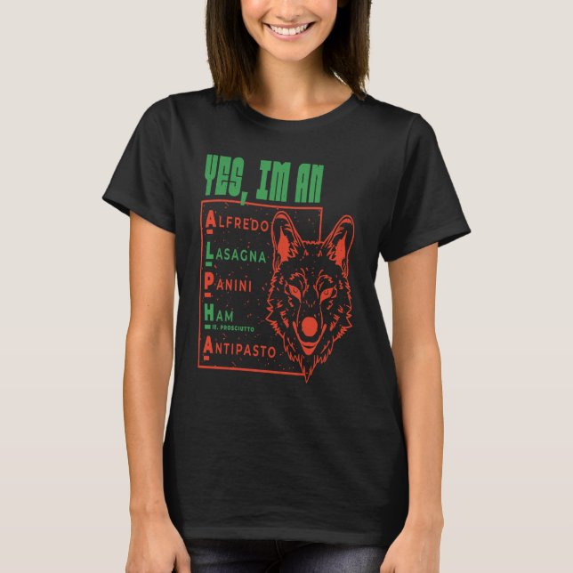 Italian Wolf Alpha  Pasta  Animal Pup T-Shirt (Vorderseite)