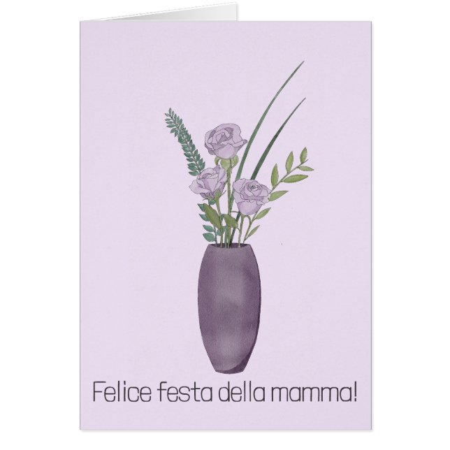 Italianisch Happy Mother's Day Lila Rose Bouquet (Vorne)