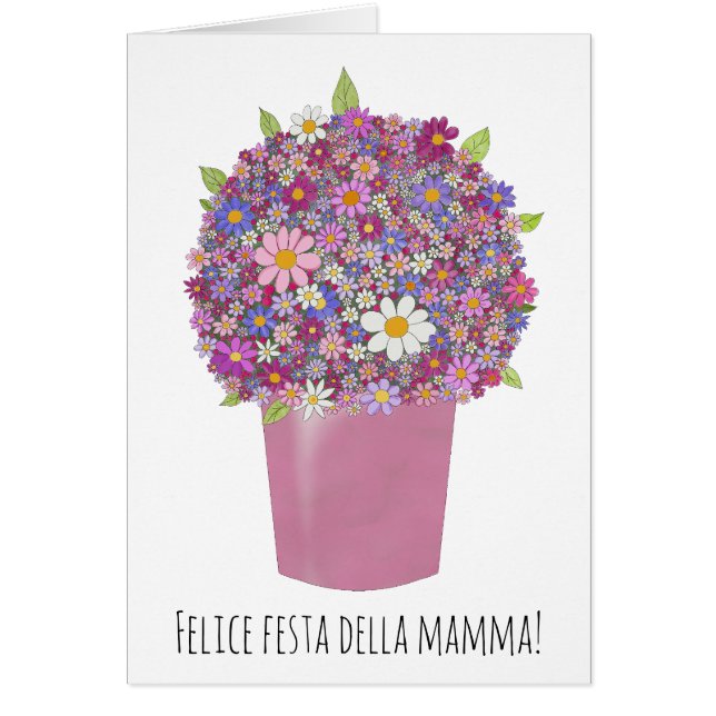 Italianisch Happy Mother's Day Pink Bouquet (Vorne)