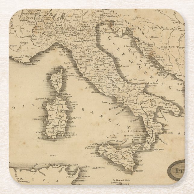 Italien 18 rechteckiger pappuntersetzer (Vorderseite)