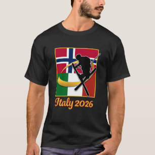 Italien 2026 Freestyle-Skiing Italien Norwegen Fla T-Shirt