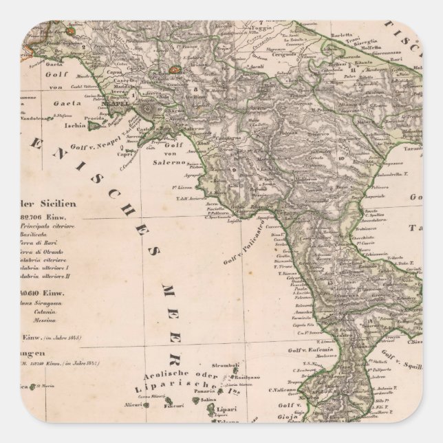 Italien 22 quadratischer aufkleber (Vorderseite)