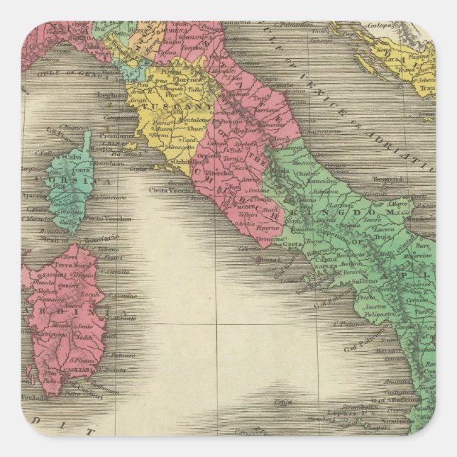 Italien 24 quadratischer aufkleber (Vorderseite)