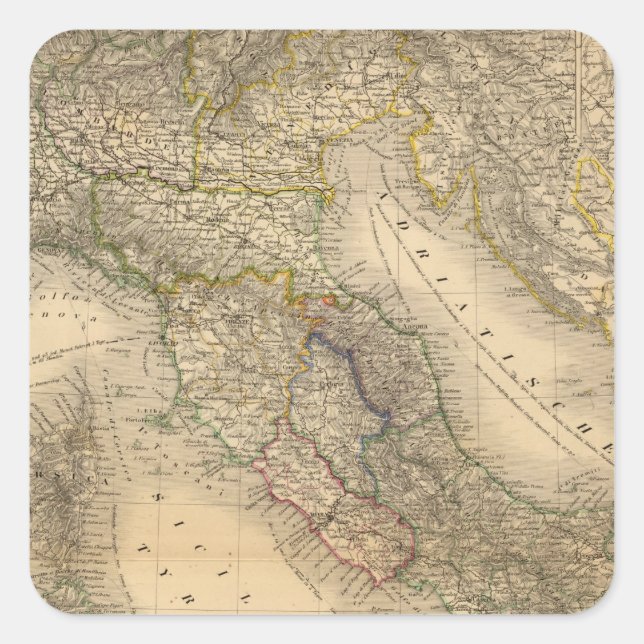 Italien 2 quadratischer aufkleber (Vorderseite)