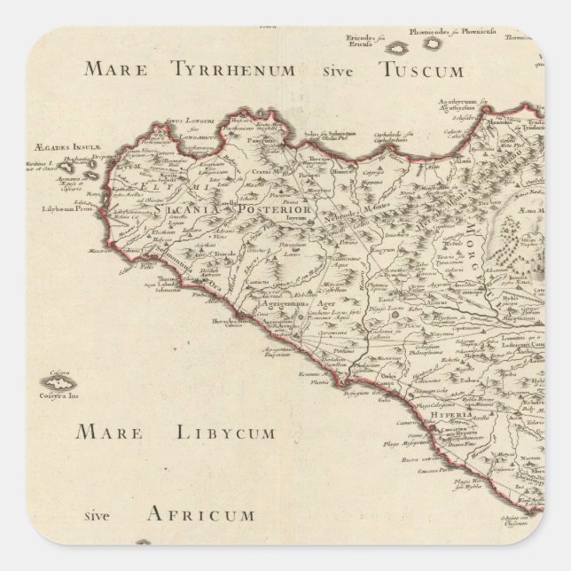 Italien 2 quadratischer aufkleber (Vorderseite)