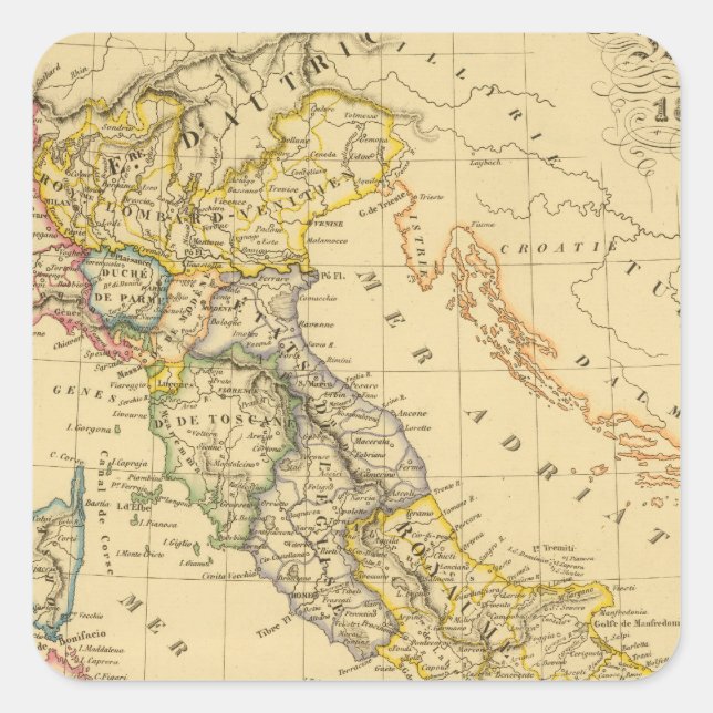 Italien 4 quadratischer aufkleber (Vorderseite)