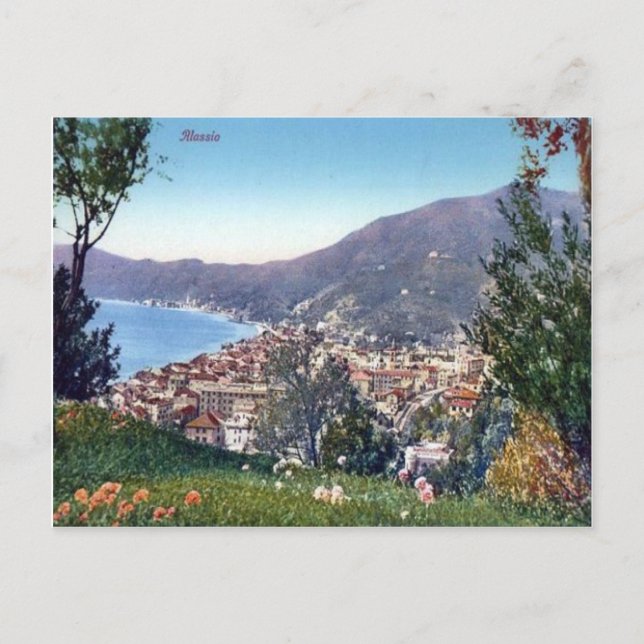 Italien, Alassio, Stadt und Bucht Postkarte (Vorderseite)