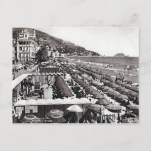 Italien, Alassio, Umbrellas am Strand Postkarte