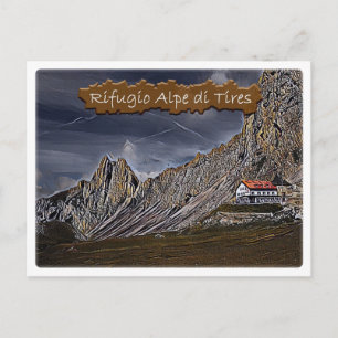Italien - Alphütte Alpe di Tires - Dolomiti - Postkarte