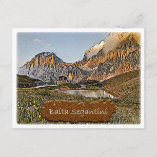 Italien - Alphütte Baita Segantini - Dolomiti - Postkarte