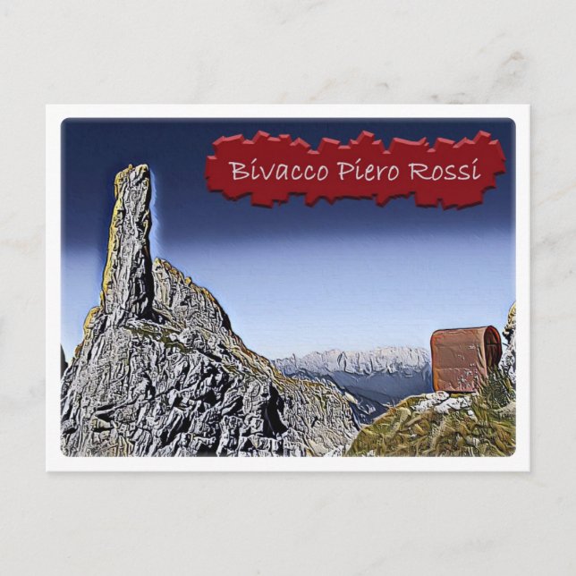 Italien - Alphütte Bivacco Piero Rossi - Dolomiti Postkarte (Vorderseite)