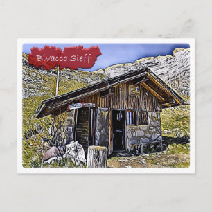 Italien - Alphütte Bivacco Sieff - Dolomiti - Postkarte