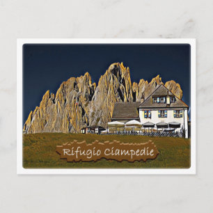 Italien - Alphütte Ciampedie - Dolomiti - Postkarte