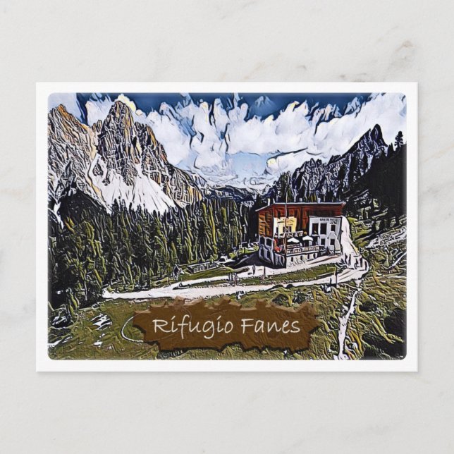 Italien - Alphütte Fanes - Dolomiti - Postkarte (Vorderseite)