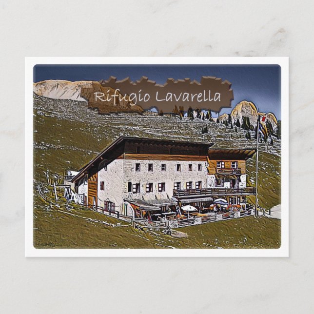 Italien - Alphütte Lavarella - Dolomiti - Postkarte (Vorderseite)