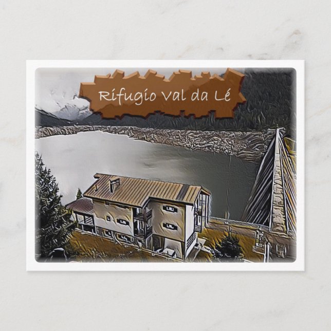 Italien - Alphütte Val da Lé - Dolomiti - Postkarte (Vorderseite)
